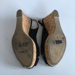 Nine West  AMORL wedge singleback‎ sandal Black Fabric Womens Size 10M Sho… Photo 3