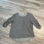 Pink republic  White & Black Geometric Scoop Neck Quarter Length Sleeve Blouse XL Photo 7