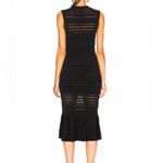 Alexis  Rilla Knit Midi Dress trumpet crochet black fall semi sheer size M Photo 2