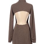 Atoir by Revolve The Baseline Mini Dress Coffee Mock Neck Cut Out Long Sleeves Brown Size 8 Photo 12