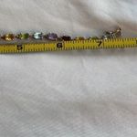Vintage ADI Sterling Silver Thailand Multi Gemstone Link Bracelet 7” Gold Photo 4
