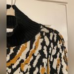 NWT New Directions Size XL Black Leopard Print Mock Neck Tunic Sweater Oversized Photo 9