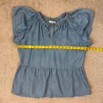 joe's jeans  the Adelyn Chambray Flutter Sleeve Top Womens Size‎ S Blue Lyocell Photo 7