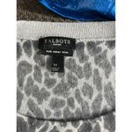 Talbots Size 1X Gray Animal Print 100% Merino Wool Long Sleeve Pullover Sweater Photo 5