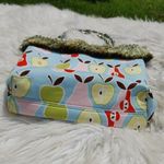 Beaded Pear Apple Blue Fringe Purse y2k Unique Chic Hand purse Closure Fruit Photo 7