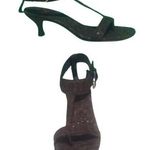 Donald Pliner Expresso Brown Cork Leather Shoe New Wide Ankle Strap $325 NIB Size 9.5 Photo 0