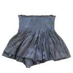 Koch Erica Metallic Charcoal Smocked Waist Ruffle Pleated Flowy Shorts Size M Photo 2