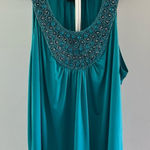 Iz Byer ‎ Women's Teal beaded tank top size XL Photo 0