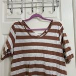 Pact  Brown Striped 100% Organic Cotton Flowy Tshirt Dress Photo 1