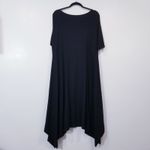 Eileen Fisher Women size XL Black Asymmetrical Lagenlook Shift Dress FLAWED Photo 1