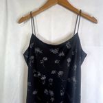 Byer Too Black Metallic Floral Slip Bodycon Dress Size Large Whimsygoth Fairy Photo 1