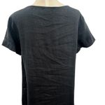 James Perse  Dress Short Sleeve Shift T-Shirt Linen Black Size 2 Medium Photo 7