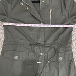 Olive Green Utility Jacket shirt cotton anorak style zipped closure size S Photo 2