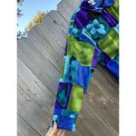 Vintage 90s Sport Savvy women Windbreaker Jacket Full Zip Floral Medium Purple Blue Photo 3