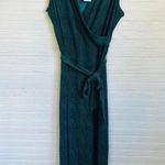 Covington  Petite Green Maxi Dress MP Sleeveless Faux Wrap Tie Waist Long Photo 8