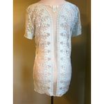 Sundance Lace Top Bohemian Tunic Sheer Cover fairy cottagecore Blue Medium Photo 3