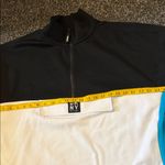 DKNY  Colorblock Pullover in Black, White, and Teal Photo 7