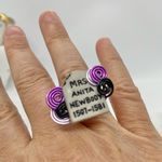 Handmade Halloween Tombstone Ring Size 7 Gray Photo 8