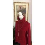 Liz Claiborne  Large Red Turtle Neck Sweater Full Zipper Front Long Sleeve Photo 1