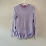 Lilly Pulitzer Estela Ruffle Hem Sweater in Light Lilac Verbena Purple Size XS Photo 1