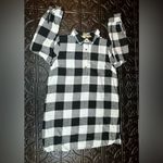 DeJaVu Flannel Buffalo Plaid Shirt Dress Black Size M Photo 2