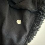 Lululemon Black Textured Fleece Embroidered Logo Cropped Tee/Top Size 4 Photo 13