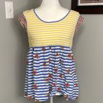 Matilda Jane On My Mind Stripe & Floral Tank Top Womens Size Medium Photo 0