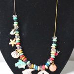 Source Unknown By The Sea Colorful Beaded Multi Charms Copper Tone Snake Chain 24" Necklace Photo 0