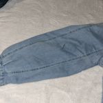 Risen | LIGHT WASHED DISTRESSED JEAN JACKET | WOMENS SIZE LARGE | BUBBLE SLEEVE Photo 14