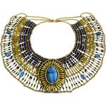 Ancient Egyptian Revival Beaded Scarab Collar
Necklace Handmade Statement Piece Gold Photo 12