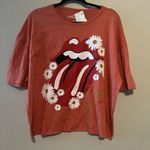 The Rolling Stones  Cut Off Shirt Womens XXL Peach Concert Rock Cotton Short Sleeve Photo 1