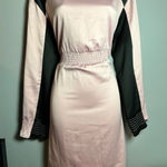 Urban Revivo Mini Dress Pink Black Long Sleeve Smocked Waist Party Size 6 Photo 0