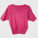 Vintage Career Essentials Hot Pink Cable Knit Short Sleeve Sweater Size M Photo 1