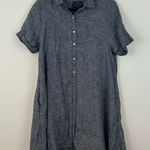 Tahari Charcoal Gray Button Down Linen Shirt Dress Size XL Women's Photo 0