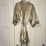 Birdy Grey Claudine Lace Robe Shiny Satin Neutral Champagne Size XL/XXL Photo 2