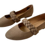 LC Lauren Conrad New Lauren Conrad‎ Braided Mary Jane Flats Taupe Memory Foam Beige Shoes 9.5 Photo 0