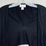 Loft Ann Taylor  Silk Blend‎ Sweater Cropped Wrap Jacket Black Photo 2