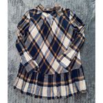 Free People Tunic Top Boho Plaid Hi Low Ruffle Hem V Neck Shirt Size M Photo 5