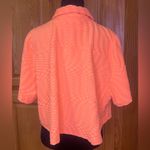 Good American Jacquard Button Down Boxy Crop Top in Orange Cream Size 5 (2XL) Photo 9