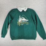 Hanes VTG Washington Evergreen State USA Collar Sweatshirt XL Green Marilyn ‘92 Photo 1