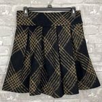 Karl Reiman Plaid Pleated Wool Blend Skirt Black Size 2 Photo 0