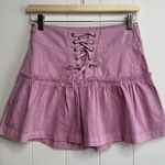Free People  mini skirt ruffled tiered pleated lace-up boho XS Photo 0