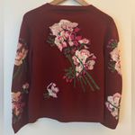 Gucci  M Burgundy Floral Wool Knit Crewneck Sweater Photo 10