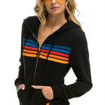 Aviator Nation  5 STRIPE HOODIE in BLACK Size: M Photo 0