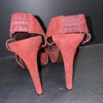 Diane Von Furstenberg DVF Platform Sandals 7.5 Zia Suede Crisscross Coral Red  Photo 4