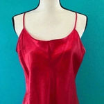 Basic edition red silky short slip dress / top. In size large Photo 1