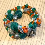 Miami Dolphins football inspired beaded charm bracelets handmade Green Photo 2