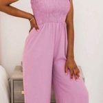 Pink Lily Purple Tie Strap Jumpsuit  Photo 0