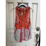 Free People Tank Top Babydoll Orange Pink Mixed Floral V-Neck Boho Size Small Photo 4
