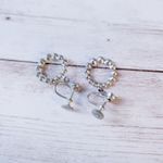 Vintage Screw Back Earrings Clear Gem Circle Dangle Photo 2